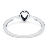 Oxidized Design Pear Teardrop Ring Band Solid 925 Sterling Silver Thumb Ring (6mm)