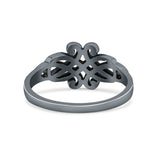 Celtic Knot Filigree Infinity Ring Oxidized Band Solid 925 Sterling Silver Thumb Ring (9mm)