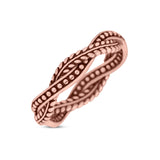 Infinity Weave Twisted Leaf Style Oxidized Band Solid 925 Sterling Silver Thumb Ring (4mm)