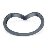 V Ring Oxidized Band Solid 925 Sterling Silver Thumb Ring (5mm)