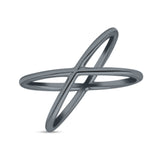 Infinity Plain X Crisscross Ring Band Solid 925 Sterling Silver (9mm)