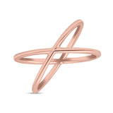 Infinity Plain X Crisscross Ring Band Solid 925 Sterling Silver (9mm)