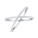 Infinity Plain X Crisscross Ring Band Solid 925 Sterling Silver (9mm)