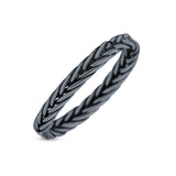 Multi Braided Unique Criss Cross Celtic Oxidized Band Thumb Ring (3mm)