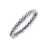 Multi Braided Unique Criss Cross Celtic Oxidized Band Thumb Ring (3mm)