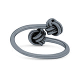 Bold Open Knot Stackable Modern Thich Oxidized Band Solid 925 Sterling Silver Thumb Ring 8mm
