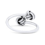Bold Open Knot Stackable Modern Thich Oxidized Band Solid 925 Sterling Silver Thumb Ring 8mm