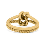Stylish Loop Knot Rope and Infinity Double Row Oxidized Band Thumb Ring (10mm)
