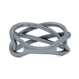 Infinity X Cross Weave Entangle Thumb Ring (9mm)