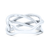 Infinity X Cross Weave Entangle Thumb Ring (9mm)