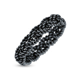 Classic Twisted Rope Ring Braided Oxidized (5mm) 925 Sterling Silver
