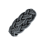 Classic Braided Style Weave Rope Knot Oxidized Band Thumb Ring (4mm)