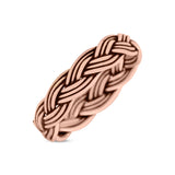 Classic Braided Style Weave Rope Knot Oxidized Band Thumb Ring (4mm)