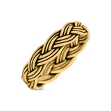 Classic Braided Style Weave Rope Knot Oxidized Band Thumb Ring (4mm)