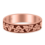 Claddagh Band Oxidized Ring Solid 925 Sterling Silver Thumb Ring (5mm)