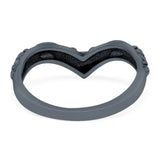V Shape Band Oxidized Ring Solid 925 Sterling Silver Thumb Ring (7mm)