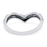V Shape Band Oxidized Ring Solid 925 Sterling Silver Thumb Ring (7mm)