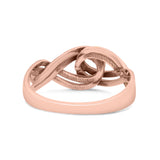 Double Infinity New Style Mittal Figure Knot Promise Oxidized Band Thumb Ring (8mm)