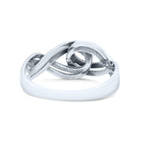 Double Infinity New Style Mittal Figure Knot Promise Oxidized Band Thumb Ring (8mm)