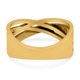 Crisscross Ring Oxidized Band Solid 925 Sterling Silver Thumb Ring (8mm)