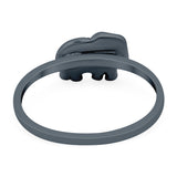 Elephant Ring Oxidized Band Solid 925 Sterling Silver Thumb Ring (7mm)