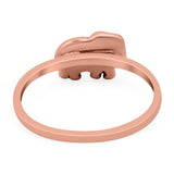 Elephant Ring Oxidized Band Solid 925 Sterling Silver Thumb Ring (7mm)