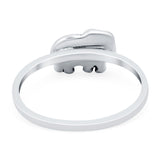 Elephant Ring Oxidized Band Solid 925 Sterling Silver Thumb Ring (7mm)