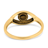 Eye Ring Oxidized Band Solid 925 Sterling Silver (8mm)