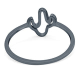 Cactus Ring Oxidized Band Solid 925 Sterling Silver Thumb Ring (9mm)
