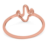 Cactus Ring Oxidized Band Solid 925 Sterling Silver Thumb Ring (9mm)