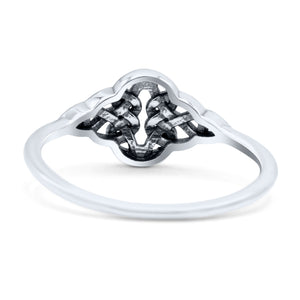 Infinity Triquetra Love knot Moreover Celtic Knot Twisted Weave Endless Dainty Oxidized Ring Band Solid 925 Sterling Silver Thumb Ring (8mm)