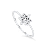 Star of David Jewish Star Ring Band Solid 925 Sterling Silver