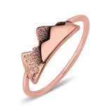 Minimalist Trendy Petite Dainty Snow Mountains Fashion Band Ring Solid 925 Sterling Silver Thumb Ring