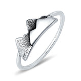 Minimalist Trendy Petite Dainty Snow Mountains Fashion Band Ring Solid 925 Sterling Silver Thumb Ring