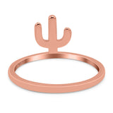 Cactus Ring Oxidized Band Solid 925 Sterling Silver Thumb Ring (10mm)