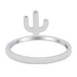 Cactus Ring Oxidized Band Solid 925 Sterling Silver Thumb Ring (10mm)