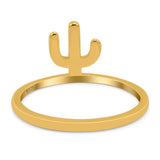 Cactus Ring Oxidized Band Solid 925 Sterling Silver Thumb Ring (10mm)