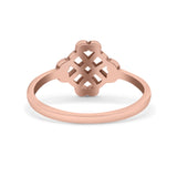 Infinity Adorned Hearts Filigree Knot Unique Design Oxidized Band Solid 925 Sterling Silver Thumb Ring Swirl (9mm)