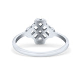 Infinity Adorned Hearts Filigree Knot Unique Design Oxidized Band Solid 925 Sterling Silver Thumb Ring Swirl (9mm)