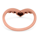 V Shaped Ring Oxidized Band Solid 925 Sterling Silver Thumb Ring (8mm)