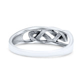 Entwined Infinity Celtic Knot Daughter Promise Knot Ideal Oxidized Band Thumb Ring (6mm)