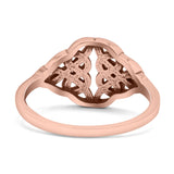 Triquetra Dainty Celtic Double Knot Weave Braided Oxidized Band Thumb Ring (10mm)