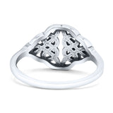 Triquetra Dainty Celtic Double Knot Weave Braided Oxidized Band Thumb Ring (10mm)