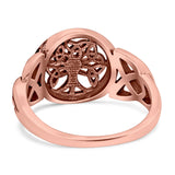 Celtic Tree of Life Signet Band Oxidized Ring Solid 925 Sterling Silver (12mm)