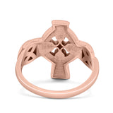 Vintage Triquetra Celtic Cross Traditional Infinity Knot Fashionable Oxidized Ring Band Thumb Ring (17mm)