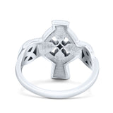 Vintage Triquetra Celtic Cross Traditional Infinity Knot Fashionable Oxidized Ring Band Thumb Ring (17mm)