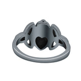 Traditional Irish Claddagh Triquetra Celtic Knot Statement With Heart Design Oxidized Band Thumb Ring (14mm)