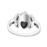 Traditional Irish Claddagh Triquetra Celtic Knot Statement With Heart Design Oxidized Band Thumb Ring (14mm)