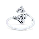 Triquetra Love Key Celtic Knot Heart Shape Propensity Oxidized Ring Band Thumb Ring (14mm)