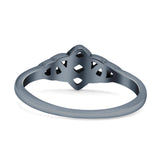 Classic Triquetra Endless Celtic Knot Modern Design Oxidized Band Thumb Ring (7mm)